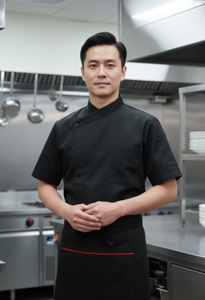 諾亞開發-設計款訂製廚師服-機能排汗透氣材質