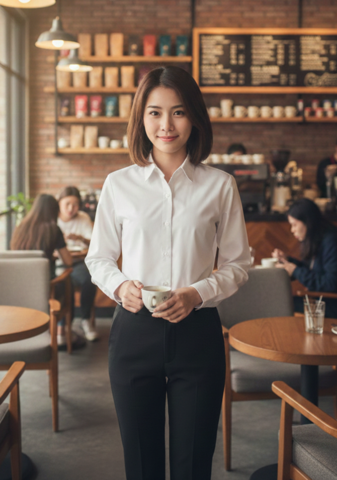 諾亞開發-基本款長袖襯衫-專業外場制服訂做